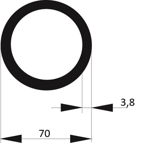 TRUBKA SVAŘOVANÁ   70x 3,8 / 6m