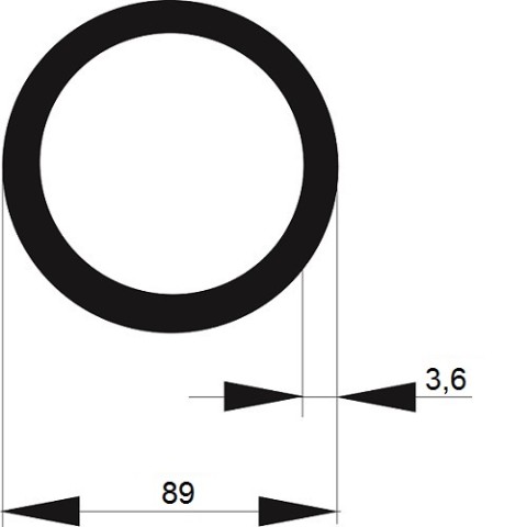 TRUBKA SVAŘOVANÁ   89x 3,6 / 12m