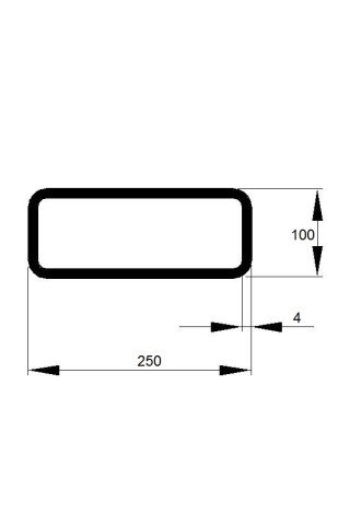 JEKL 250x100x4 / 6m